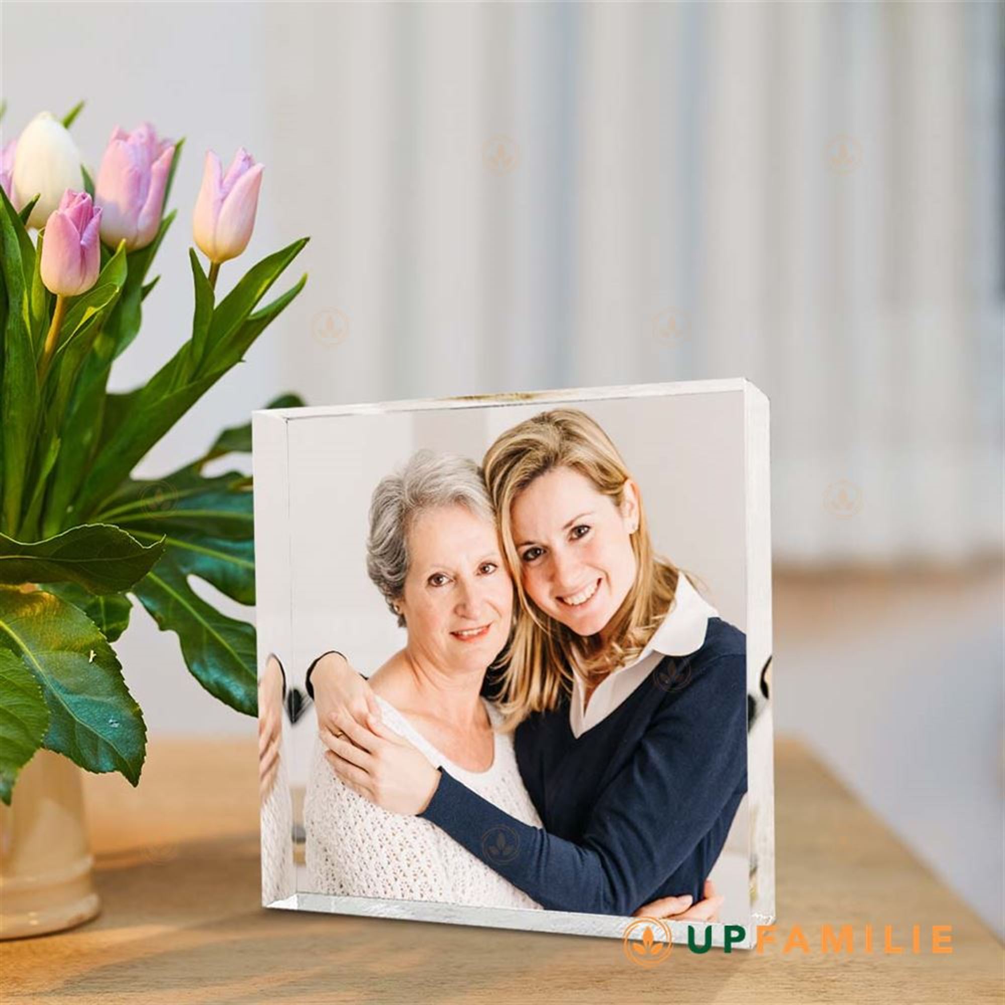 Personalised Photo Print Acrylic Block Plaque Mom And Grandmother