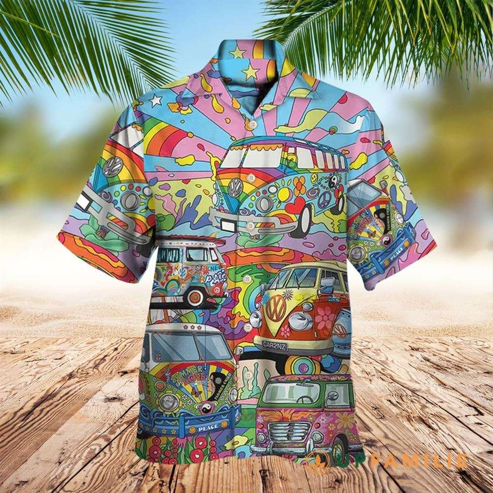 Vans Hawaiian Shirt Hippie Van Colorful Art Peace Best Hawaiian Shirts
