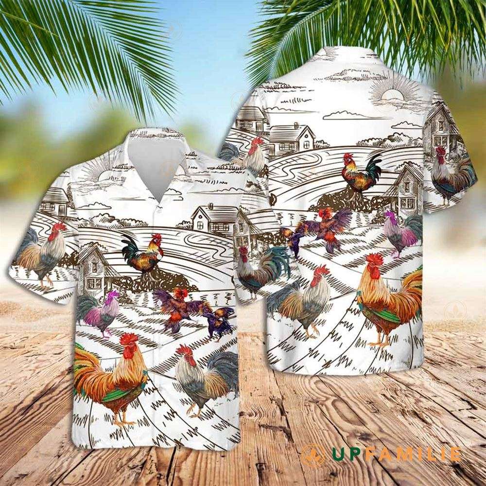 Rooster Hawaiian Shirt Rooster Chicken Vintage Hawaiian Shirt