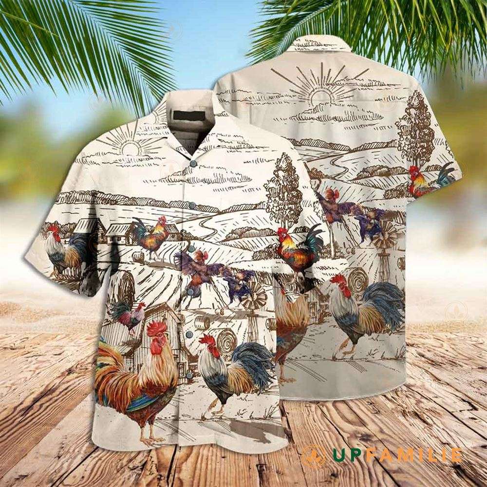 Rooster Hawaiian Shirt Vintage Rooster Hawaiian Shirt