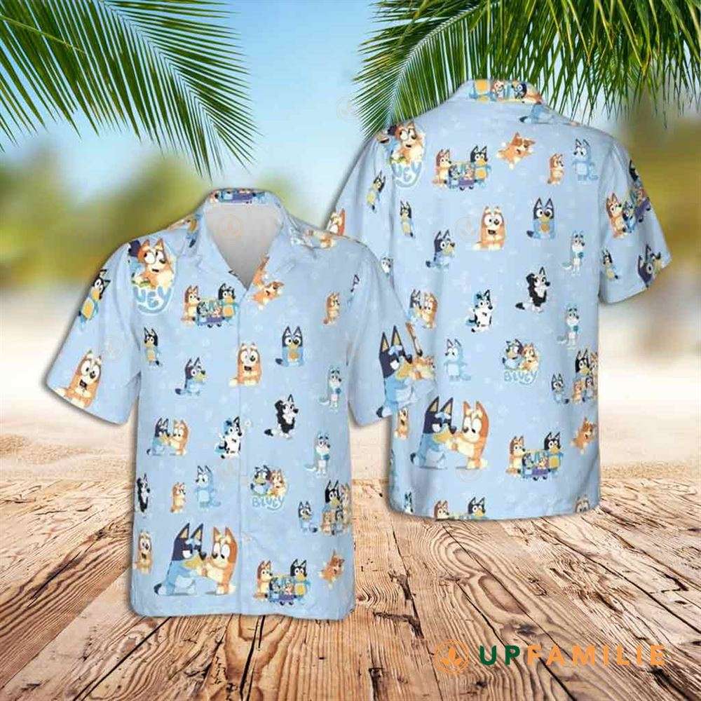 Bluey Hawaiian Shirt Cute Bluey And Bingo Tropical Vacation Aloha Shirt