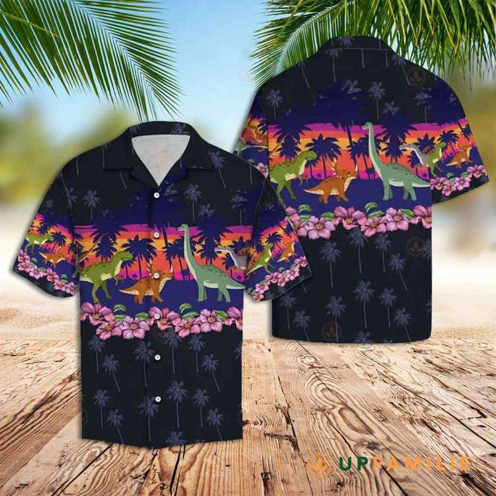 Dinosaur Hawaiian Shirt Dinosaur Border Chest Best Hawaiian Shirts