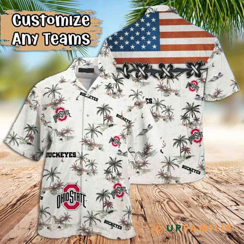 Ohio State Hawaiian Shirt Buckeyes Us Flag 2023 Best Hawaiian Shirts