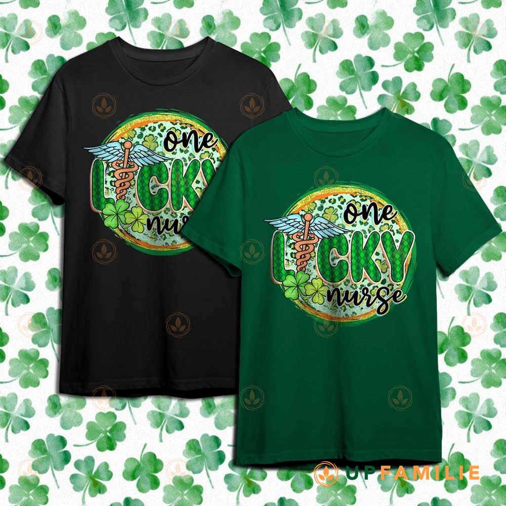 St. Patrick’s Day Shirts One Lucky Nurse Caduceus Gift For Nurse Mom