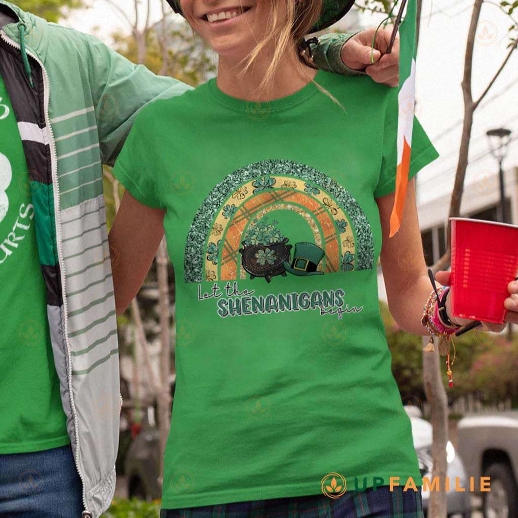 St. Patrick's Day Shirts Let The Shenanigans Begin Four-leaf Clover Trending T-shirt