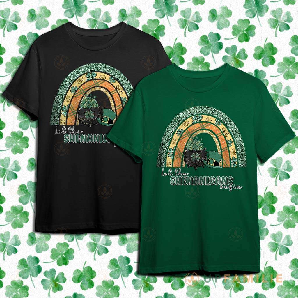 St. Patrick’s Day Shirts Let The Shenanigans Begin Four-leaf Clover Trending T-shirt