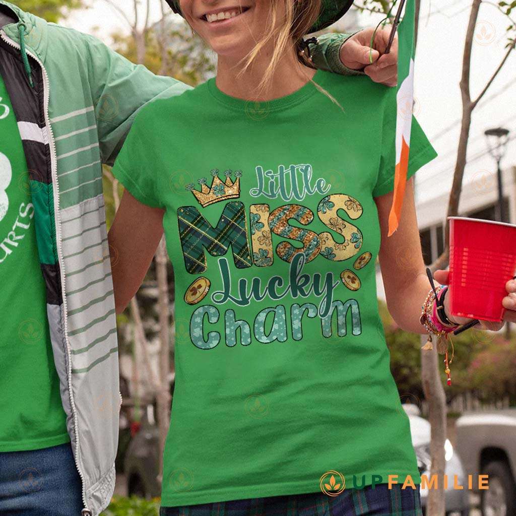 St. Patrick’s Day Shirts Little Miss Lucky Charm Trending T-shirt Gift For Her