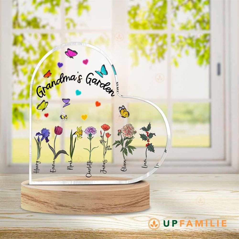 Grandma Garden Custom Birth Month Flowers Acrylic Plaque