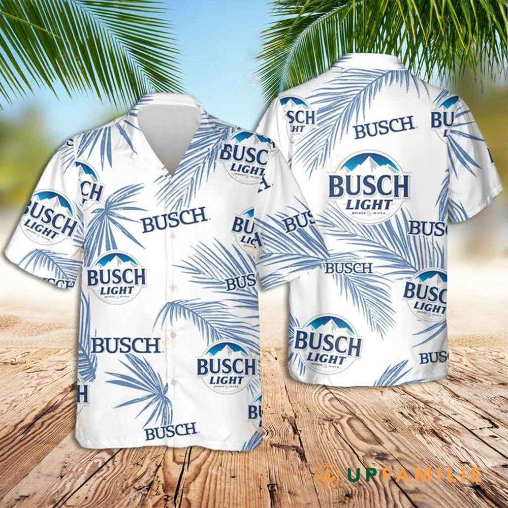 Busch Light Hawaiian Shirt Palm Leaves Hawaiian Shirt