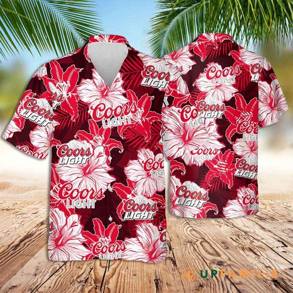 Coors Light Hawaiian Shirt Red Floral Stunning Hawaiian Shirt