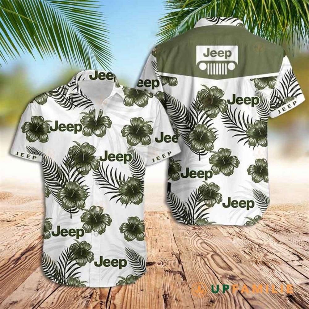 Jeep Hawaiian Shirt Jeep Car Tropical Flower Amazing Hawaiian Shirt
