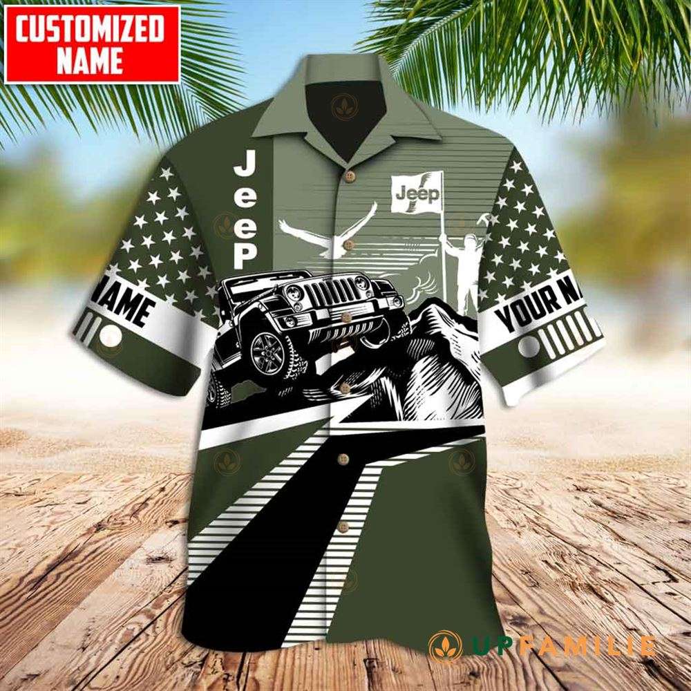 Jeep Hawaiian Shirt Jeep Offroad Green Classic Custom Aloha Shirts