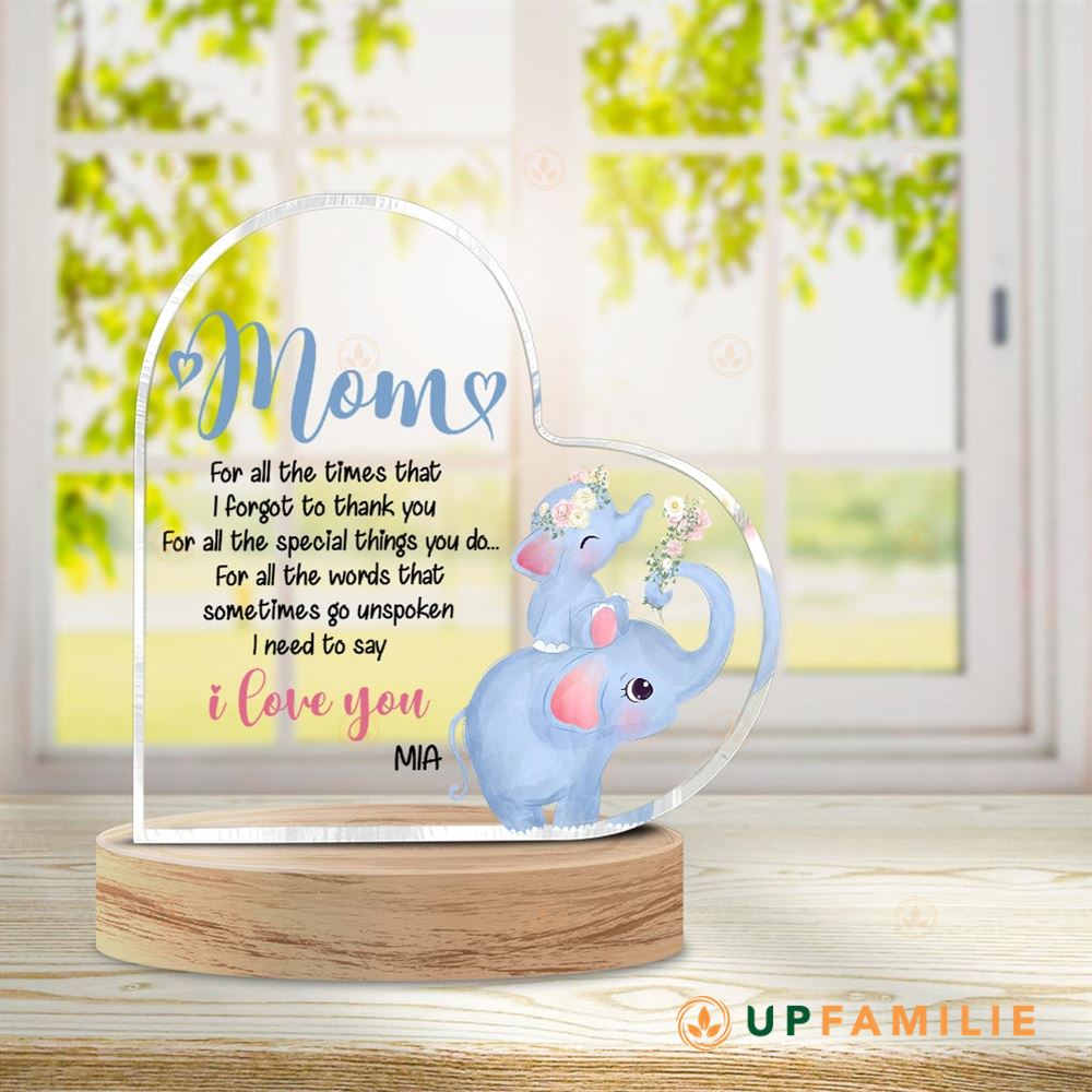 Acrylic Plaque Mom I Love You Custom Heart Acrylic Plaques Gift For Mom