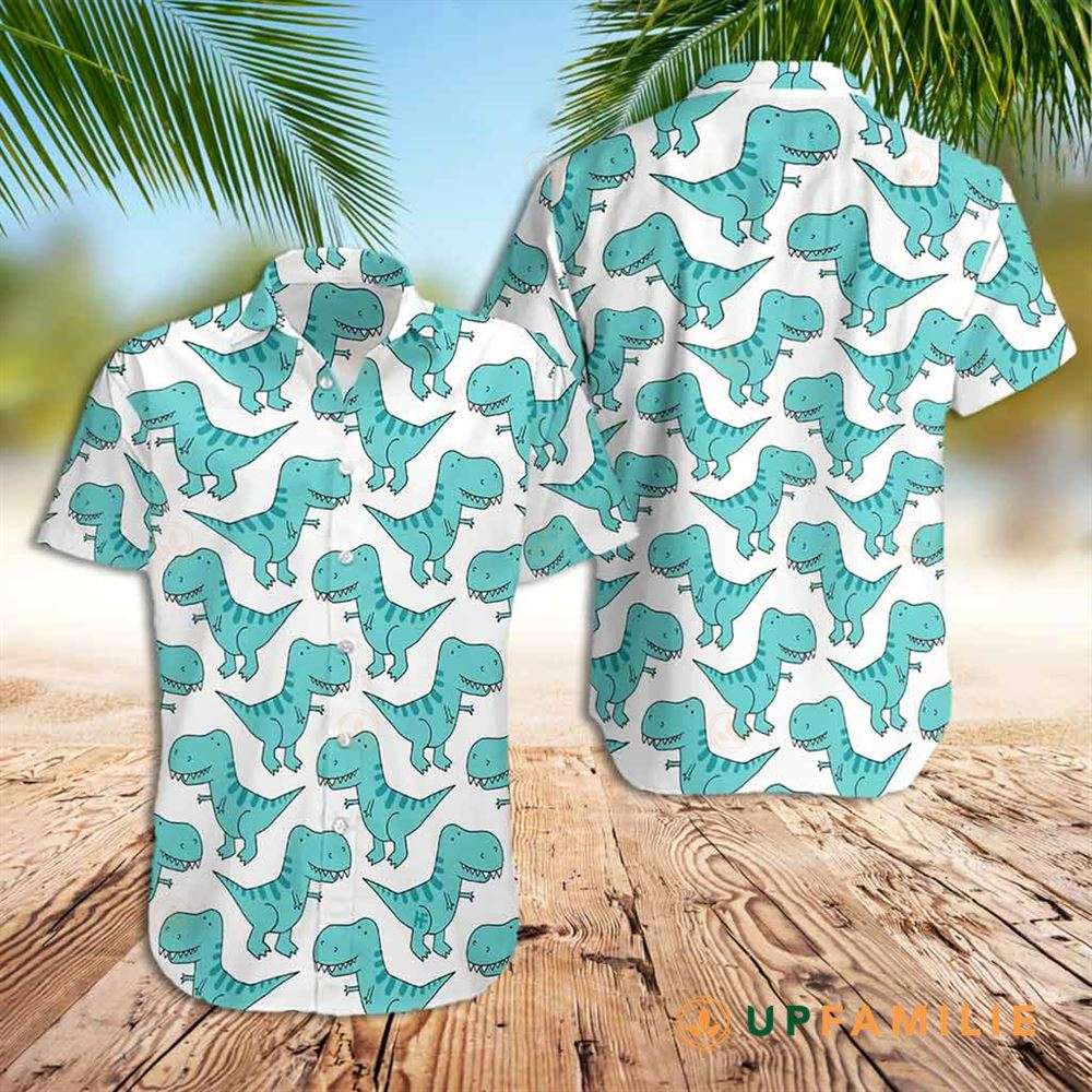 Blue Hawaiian Shirt Dino Blue Mint Best Hawaiian Shirts