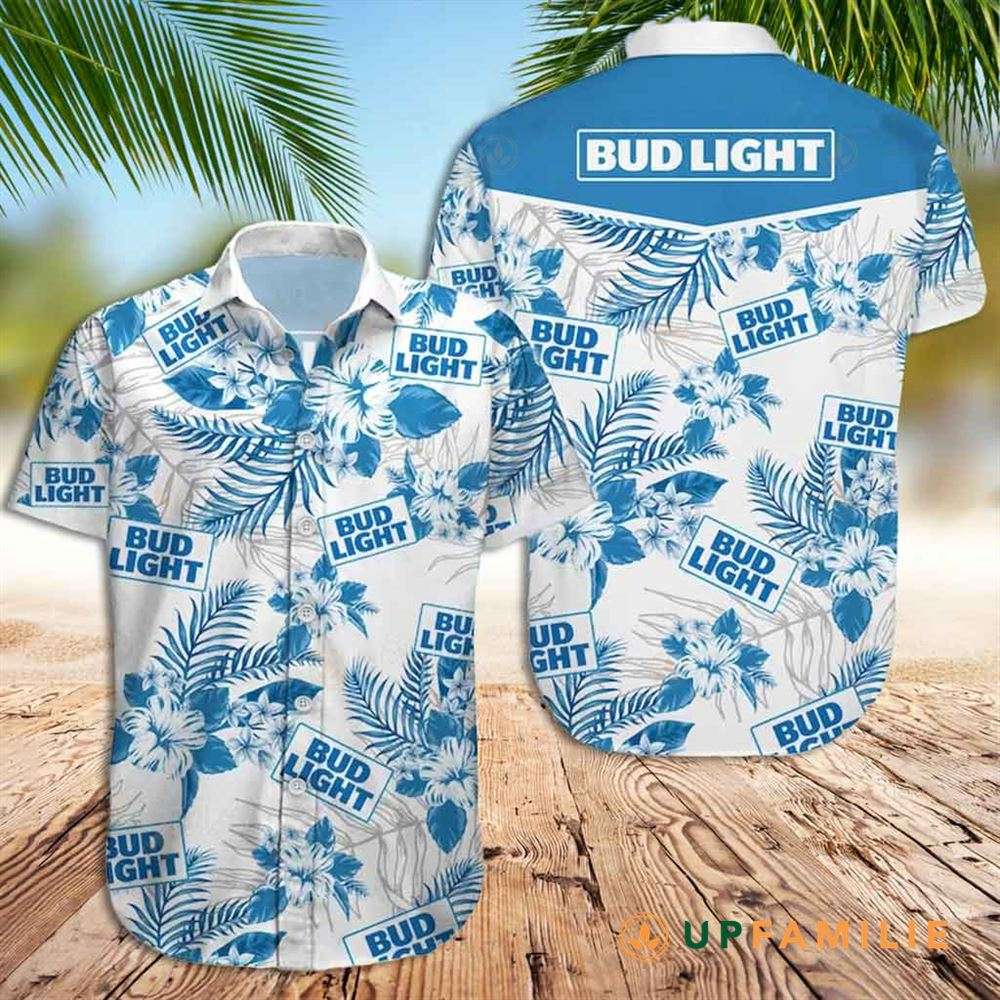 Bud Light Hawaiian Shirt Tropical Flower