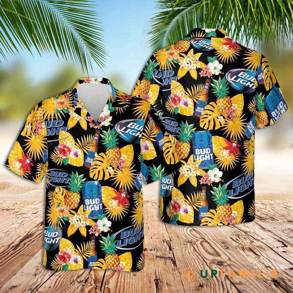 Bud Light Hawaiian Shirt Tropical Pineapple