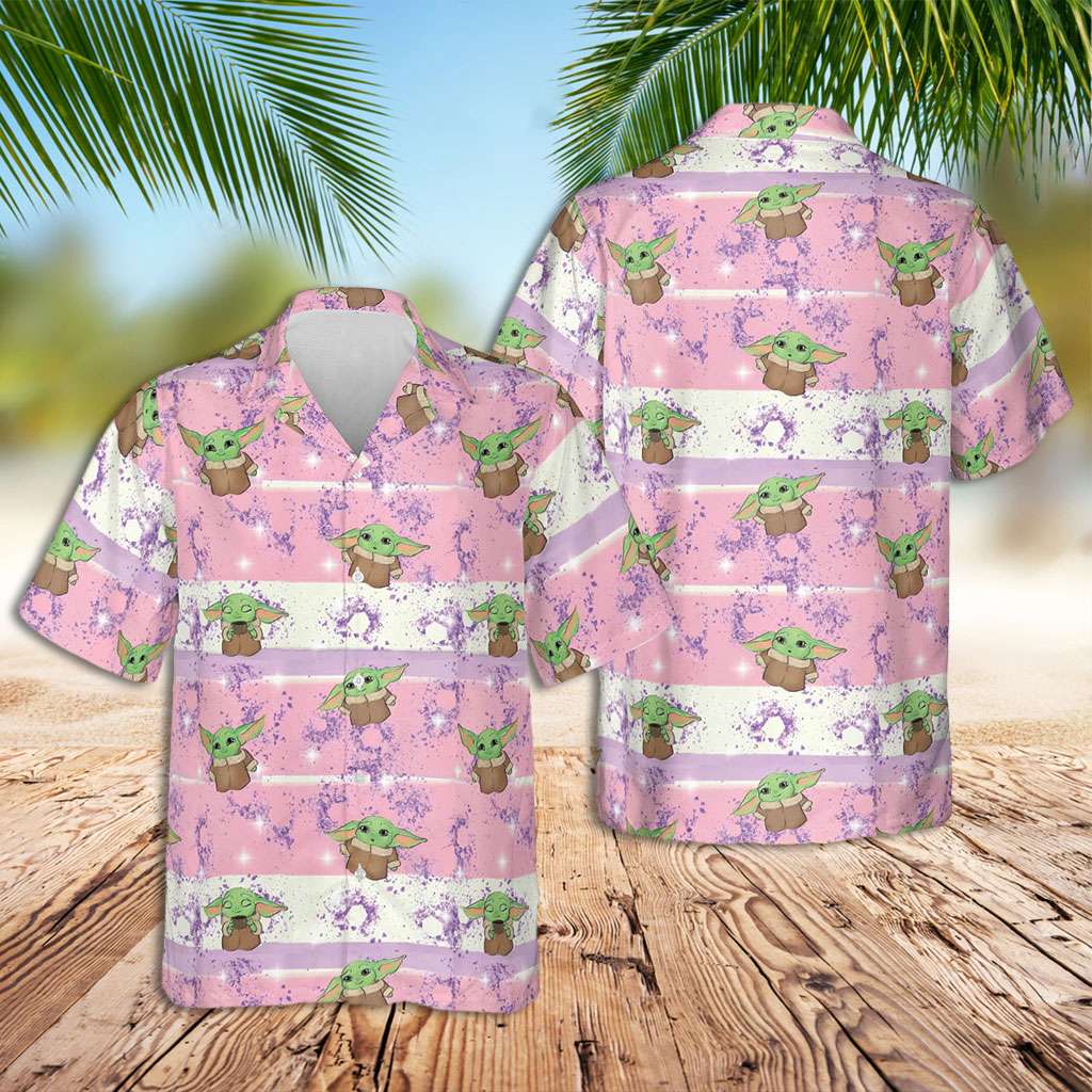 Star Wars Hawaiian Shirt Baby Yoda And Pink Hawaiian Shirt