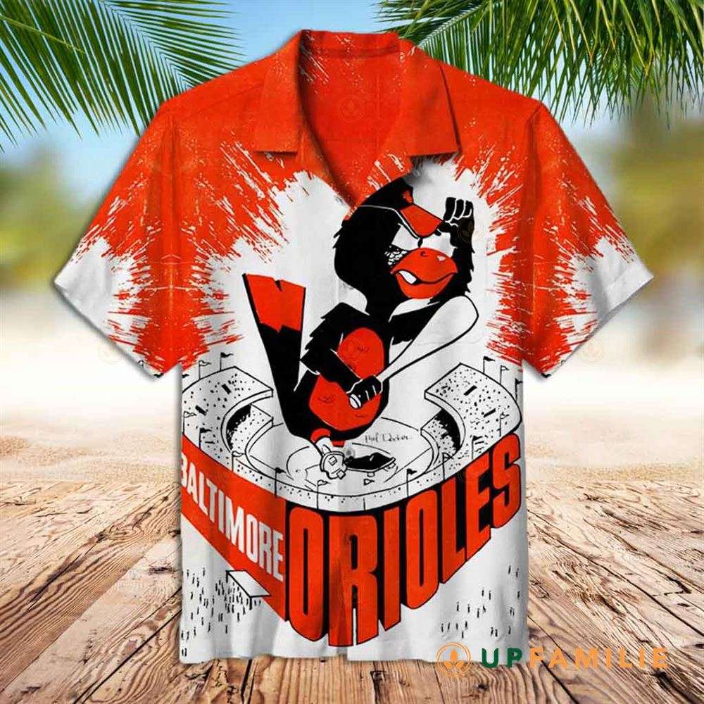 Hawaiian Shirt Baltimore Orioles Orange White Best Hawaiian Shirts