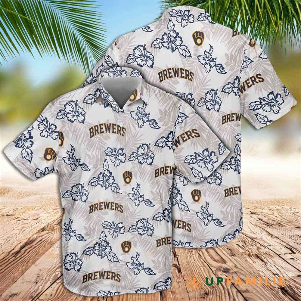 Milwaukee Brewers Hawaiian Shirt Hibiscus Tropical Shirt