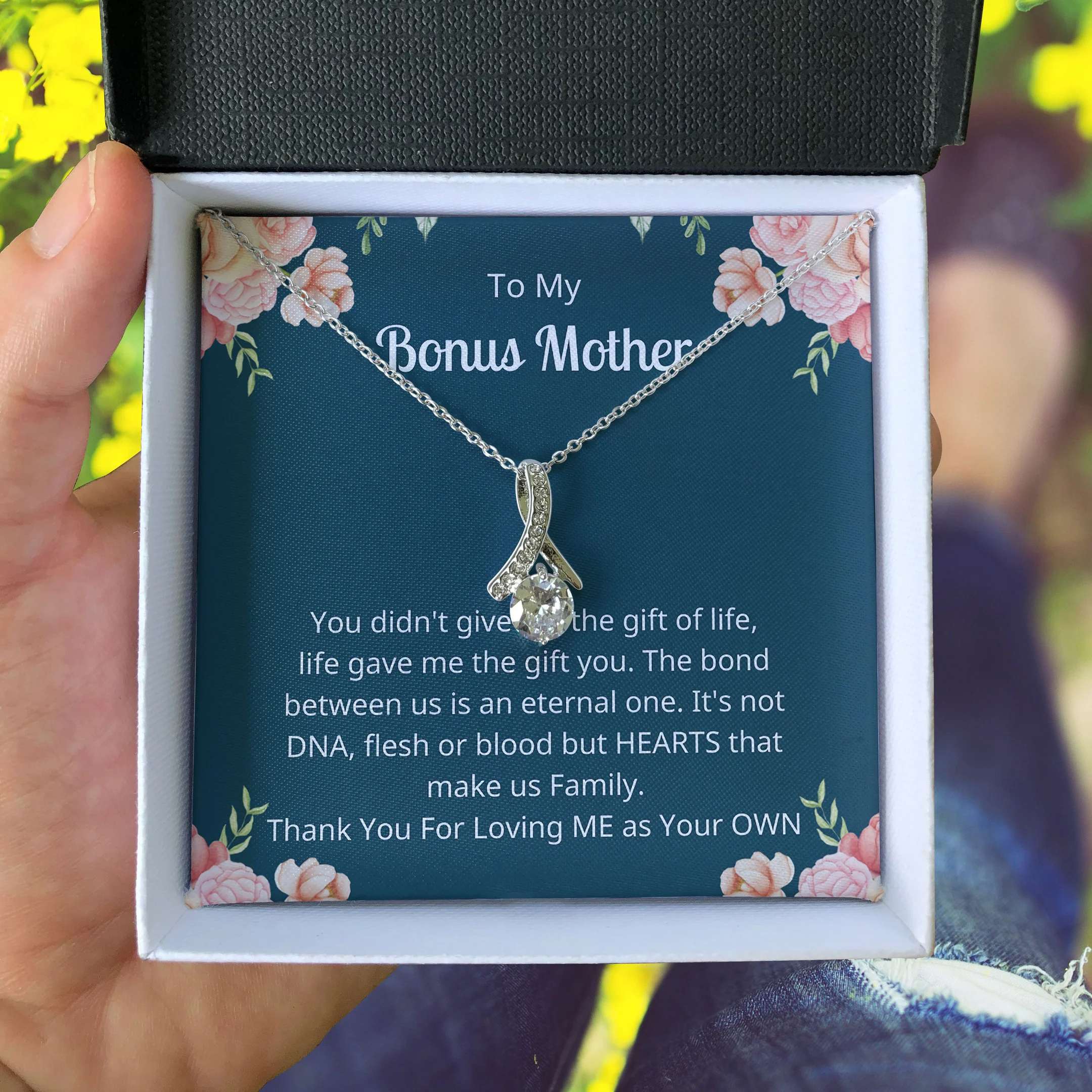 Bonus Mom Necklace Thank You For Loving Me As Your Own Alluring Beauty Necklace