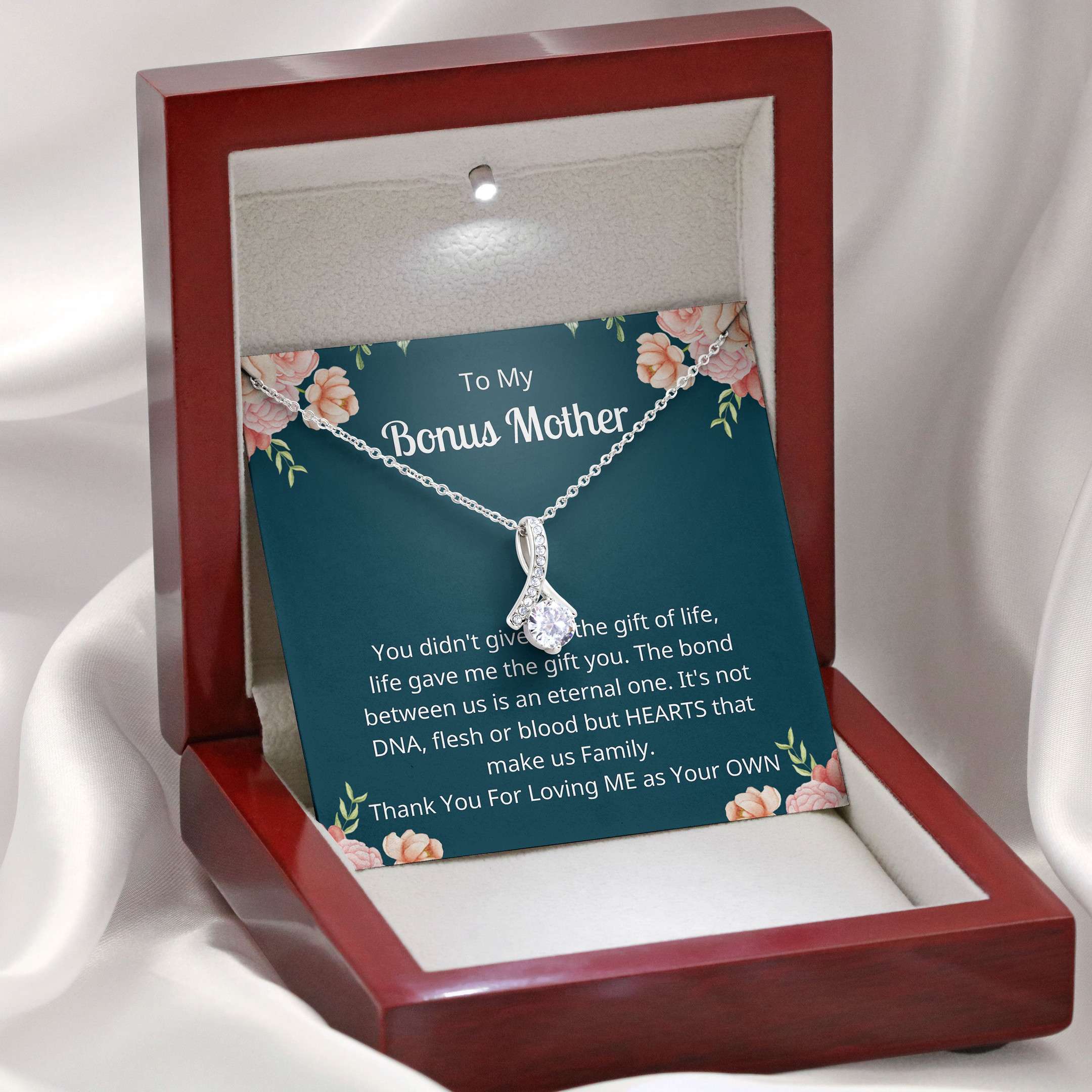 Bonus Mom Necklace Thank You For Loving Me As Your Own Alluring Beauty Necklace