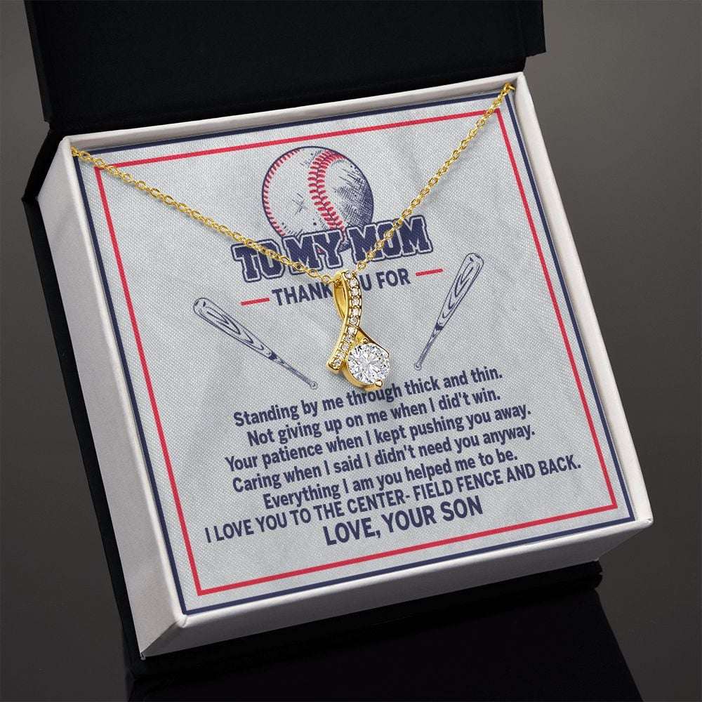Mom Necklace To My Baseball Mom Thank You For Standing By Me Alluring Beauty Necklace