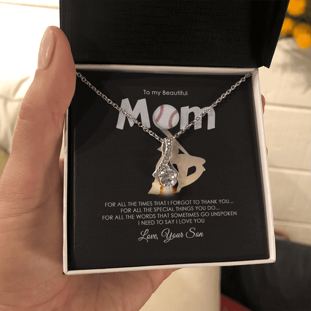 Mom Necklace To My Beautiful Baseball Mom I Need To Say I Love You Alluring Beauty Necklace