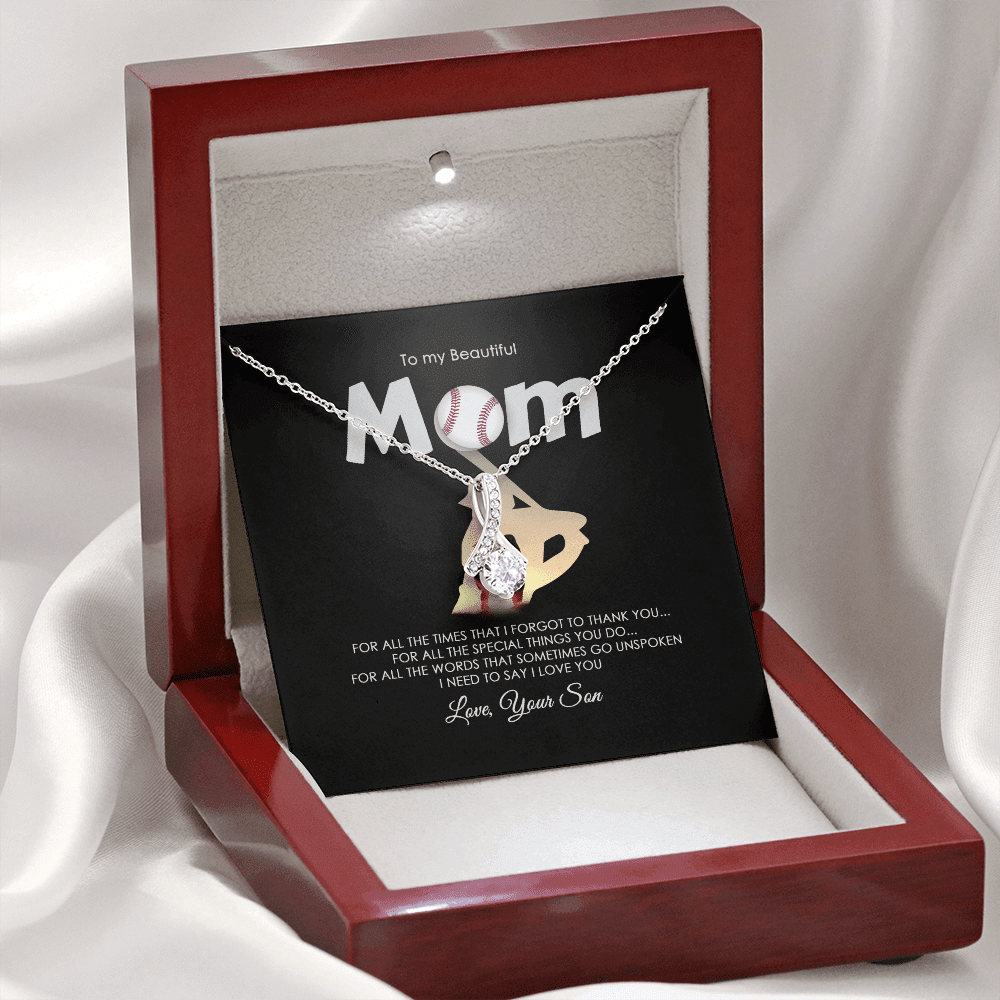 Mom Necklace To My Beautiful Baseball Mom I Need To Say I Love You Alluring Beauty Necklace