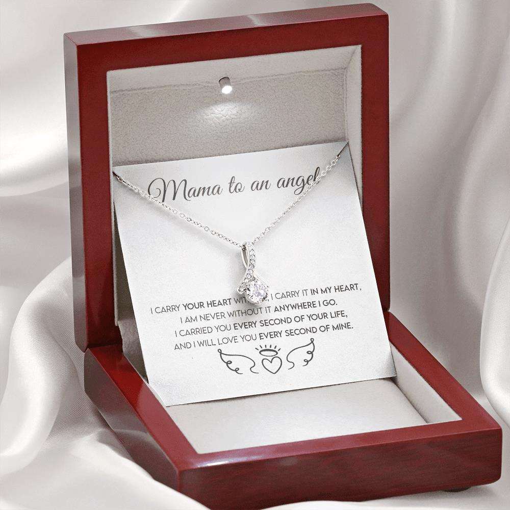 Mom Necklace Mama To An Angel I Will Love You Every Second Of Mine Alluring Beauty Necklace