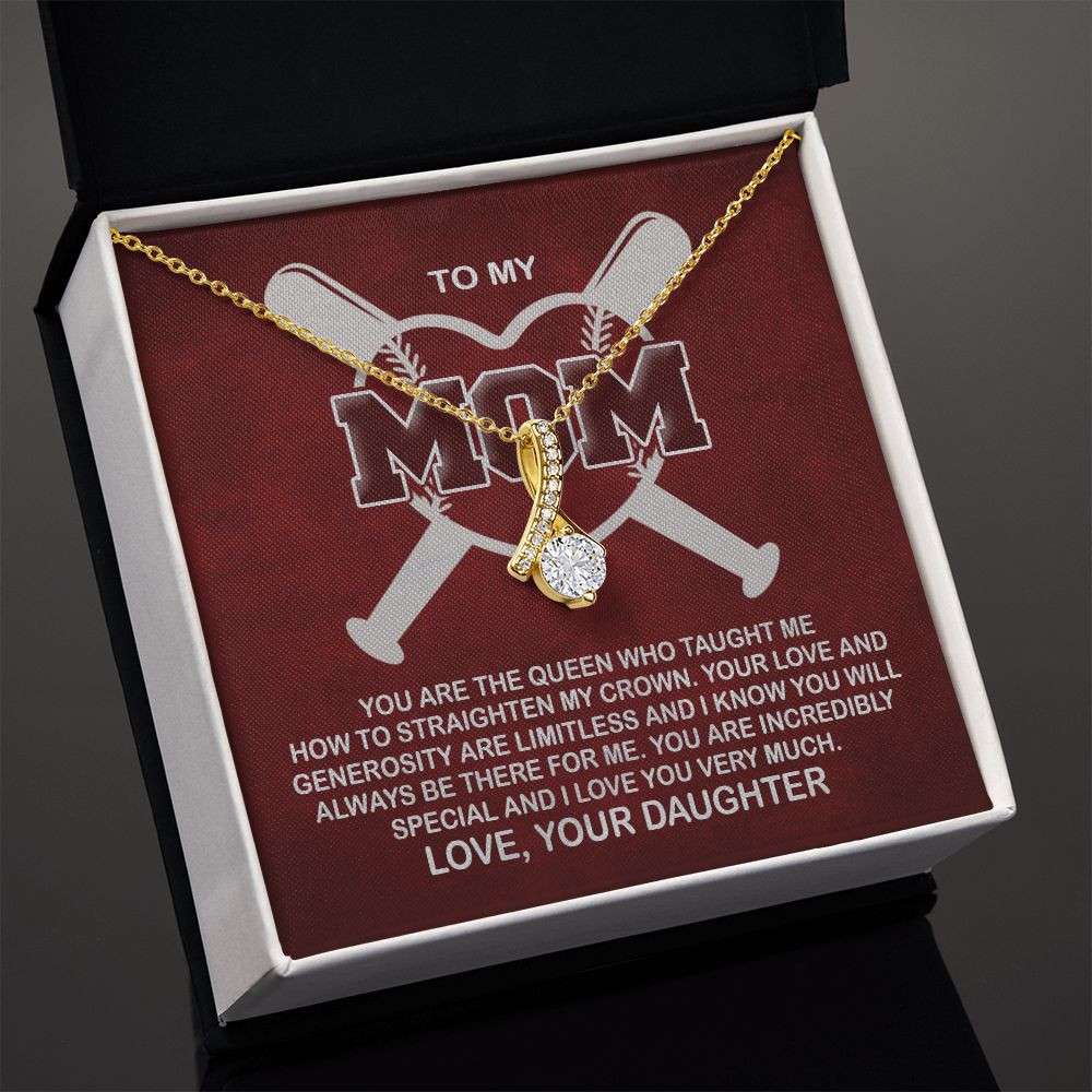 Mother Daughter Necklace To My Baseball Mom You Are The Queen Alluring Beauty Necklace