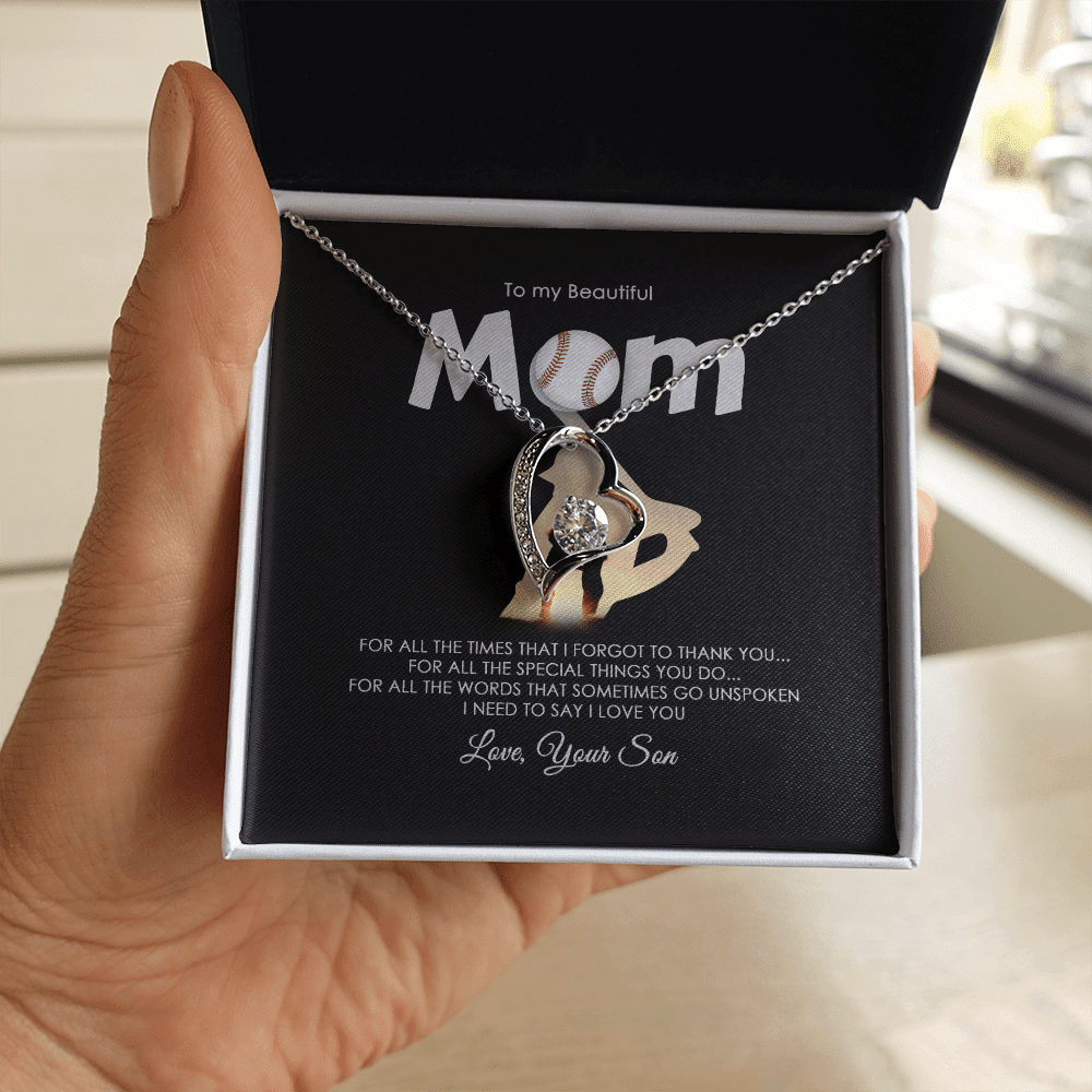 Mom Necklace To My Beautiful Baseball Mom I Need To Say I Love You Forever Love Necklace