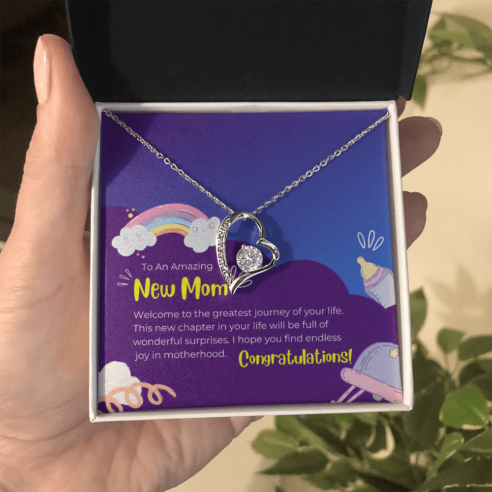 New Mom Necklace Welcome To The Greatest Journey Of Your Life Forever Love Necklace