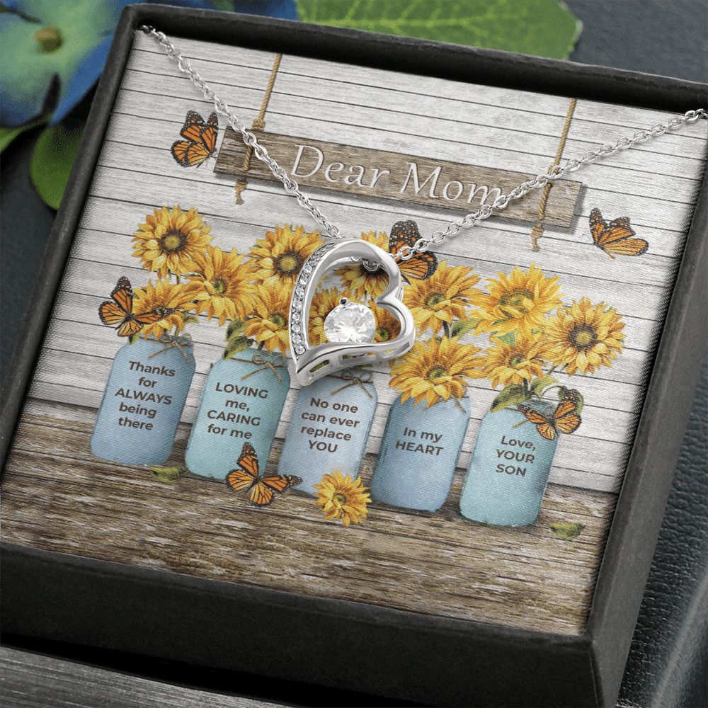 Mom Necklace Dear Mom Thanks For Always Being There Forever Love Necklace From Son To Mother