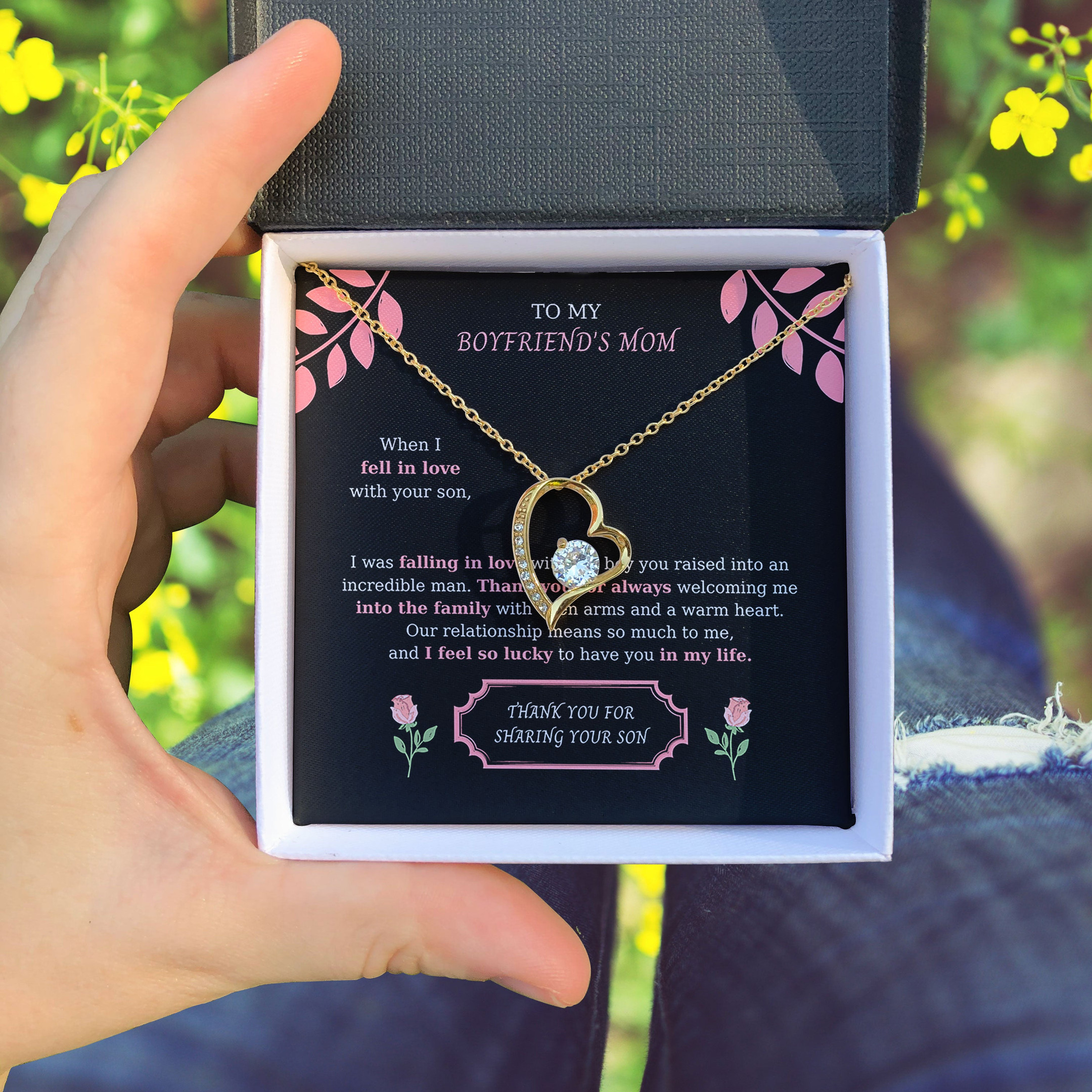 Mother Necklace To My Boyfriend's Mom Thank You For Sharing Your Son Forever Love Necklace