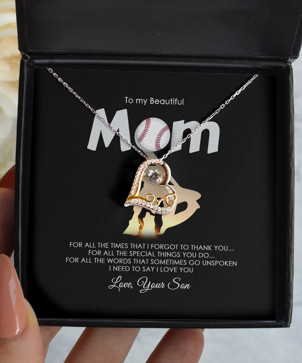 Mom Necklace To My Beautiful Baseball Mom I Need To Say I Love You Love Dancing Necklace