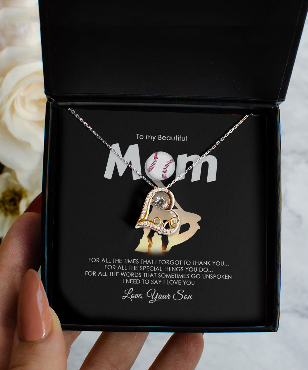 Mom Necklace To My Beautiful Baseball Mom I Need To Say I Love You Love Dancing Necklace