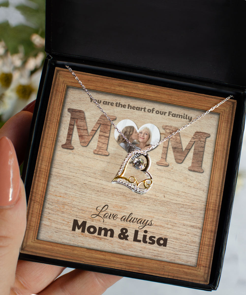Mom Necklace You Are The Heart Of Our Family Custom Love Dancing Necklace