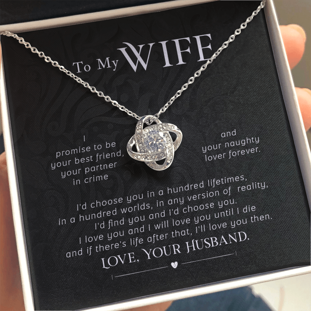 Wife Necklace I’d Choose You In A Hundred Lifetimes Love Knot Necklace