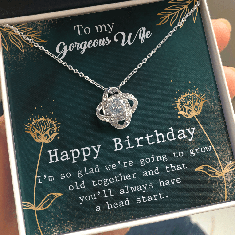 Necklace For Wife Birthday I'm So Glad We're Going To Grow Old Together Love Knot Necklace