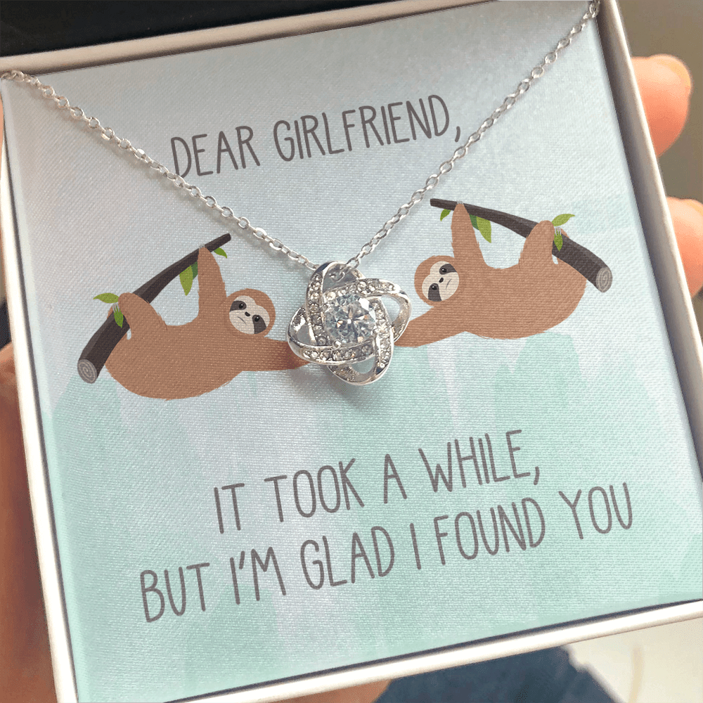 Great Necklaces For Your Girlfriend Sloth I’m Glad I Found You Love Knot Necklace