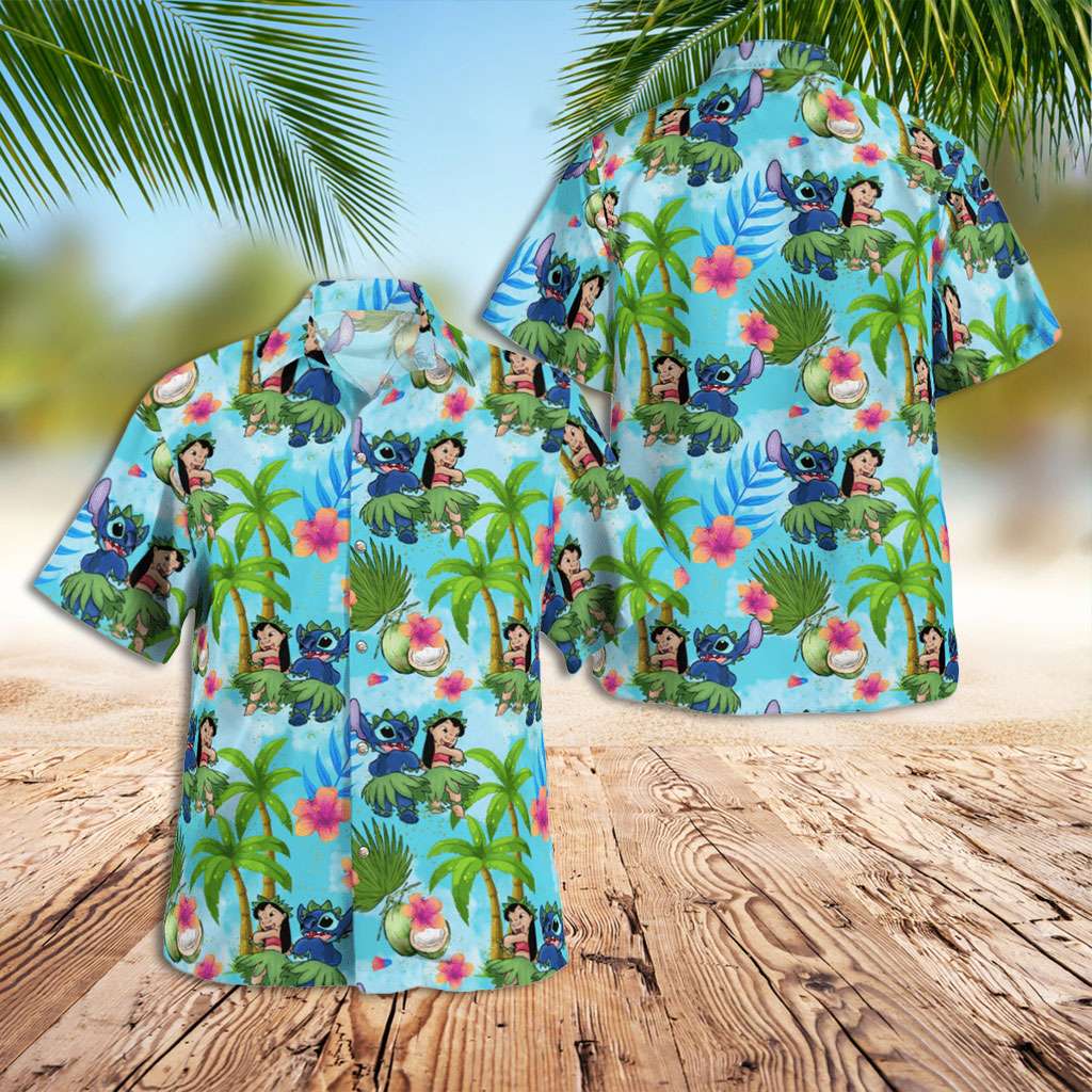 Stitch Hawaiian Shirt Lio And Stitch Coconut Hawaiian Shirt