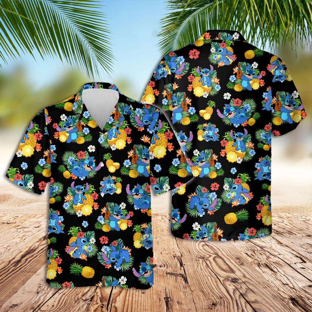 Stitch Hawaiian Shirt Pineapple Stitch Hawaiian Shirt