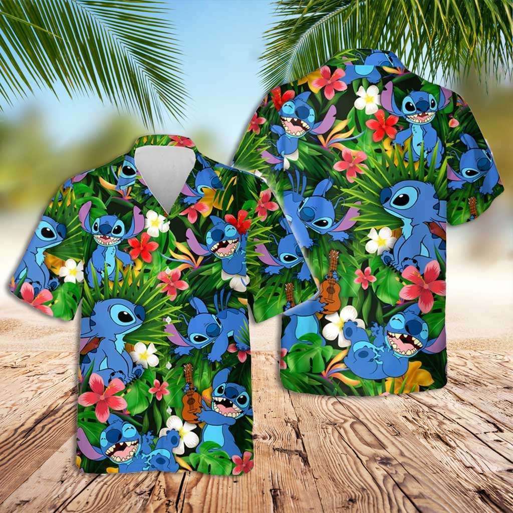 Stitch Hawaiian Shirt Stitch Guitar Hawaiian Shirt