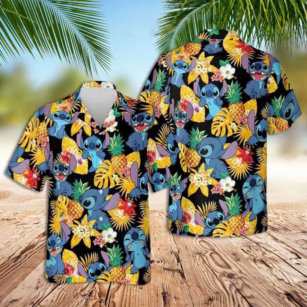 Stitch Hawaiian Shirt Summer Pineapple Stitch Hawaiian Shirt