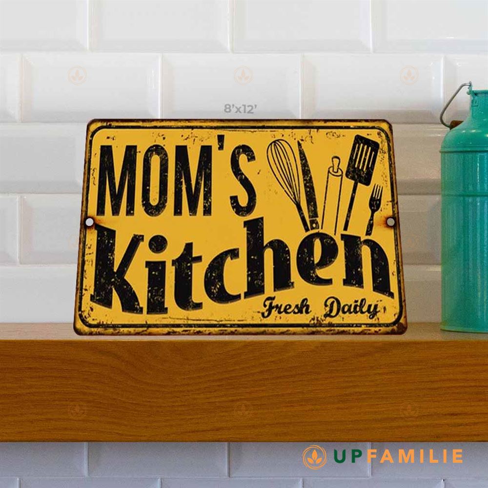 Kitchen Metal Sign Mom's Kitchen Retro Sign