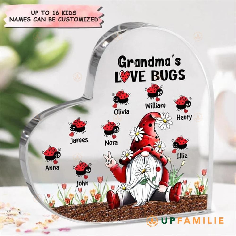 Personalized Acrylic Plaques Grandma's Loves Bugs Grandma Gifts