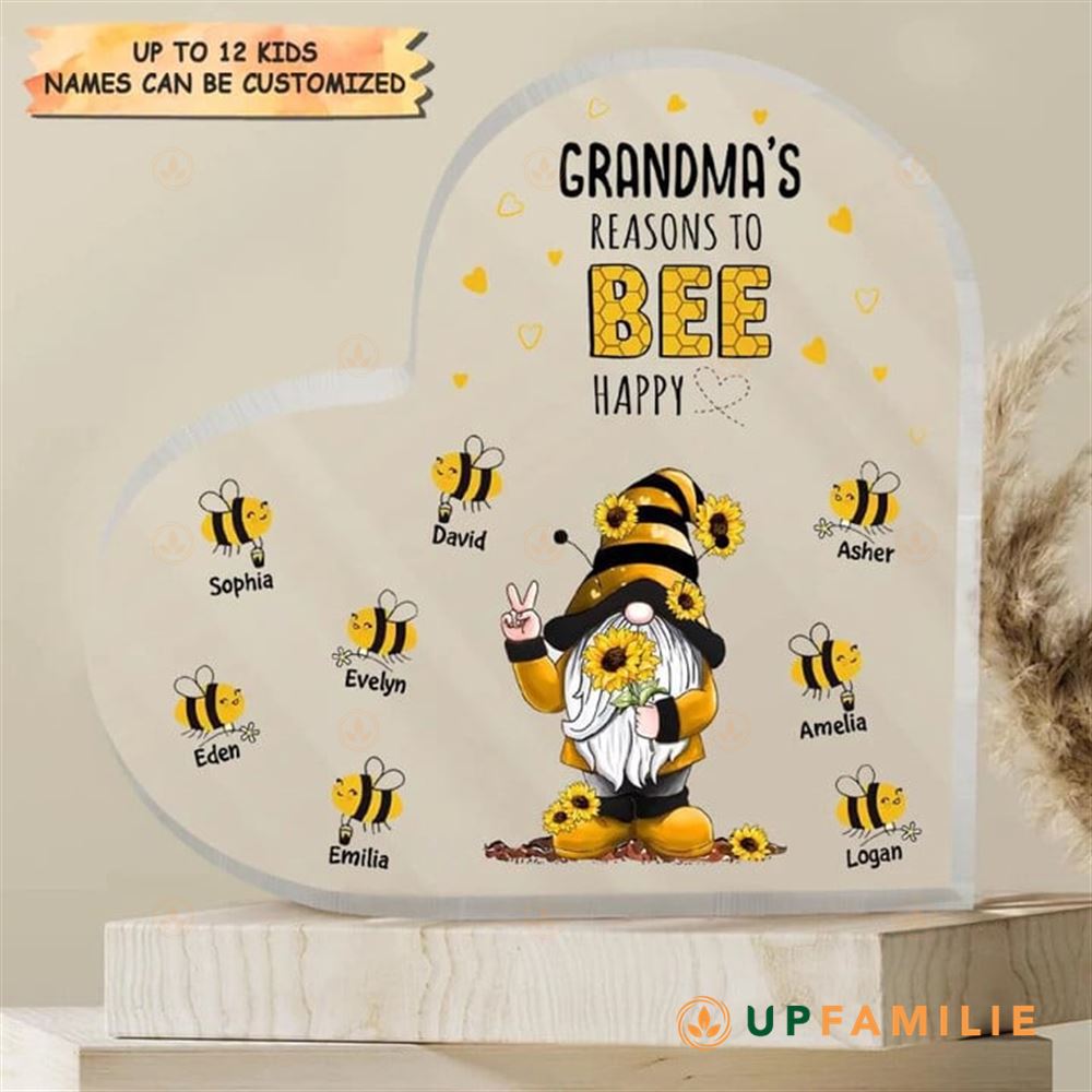 Custom Acrylic Plaques Grandma's Reasons To Bee Happy