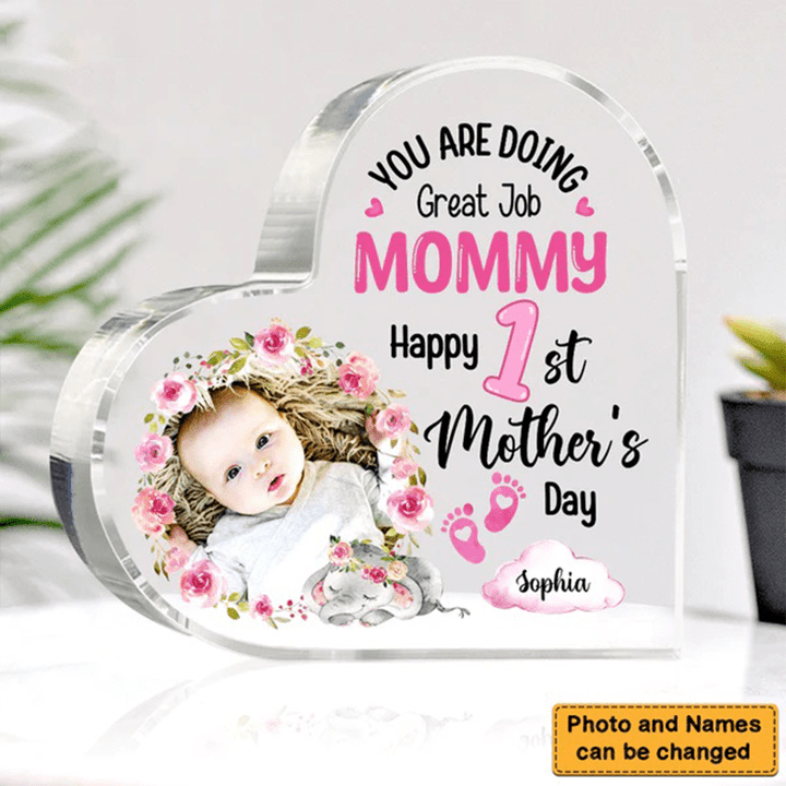 Personalized Acrylic Plaques You Are Doing Great Job Mommy Happy 1st Mother's Day