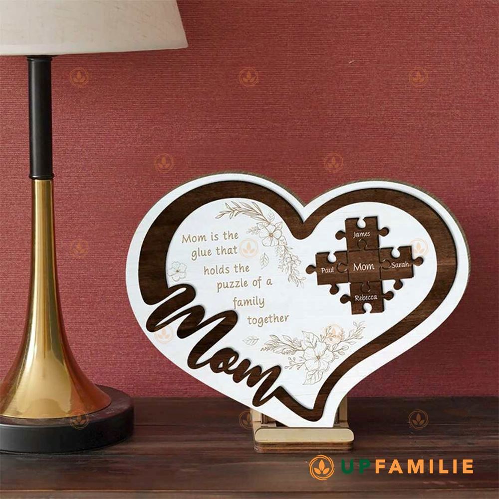 Mom Puzzle Sign Mom Is The Glue Personalized Puzzle Sign