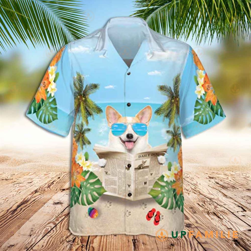 Corgi Hawaiian Shirt Corgi Wear Sunglasses Hawaiian Shirt